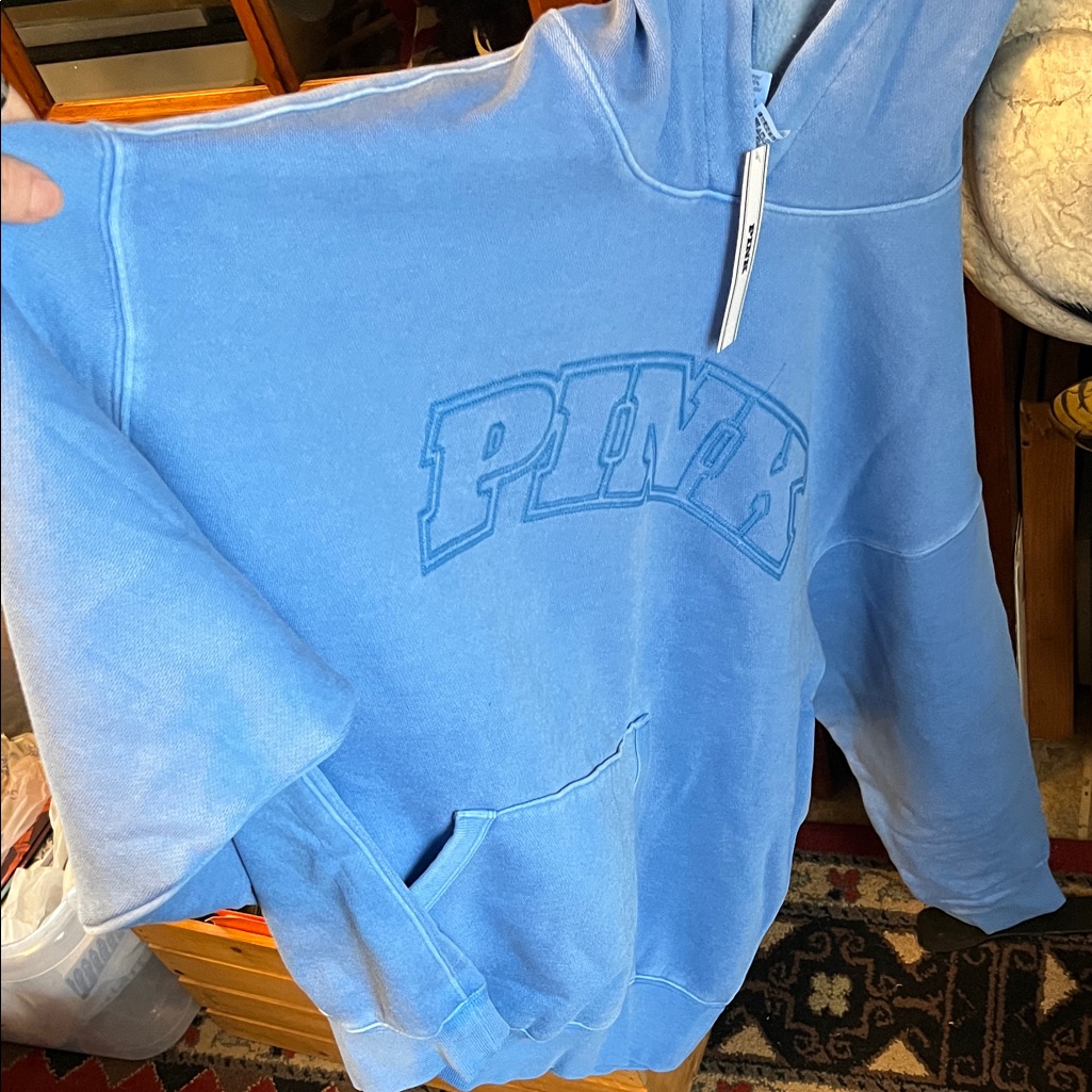 Victoria Secret Cozy Blue Women's Hoodie And Short Set